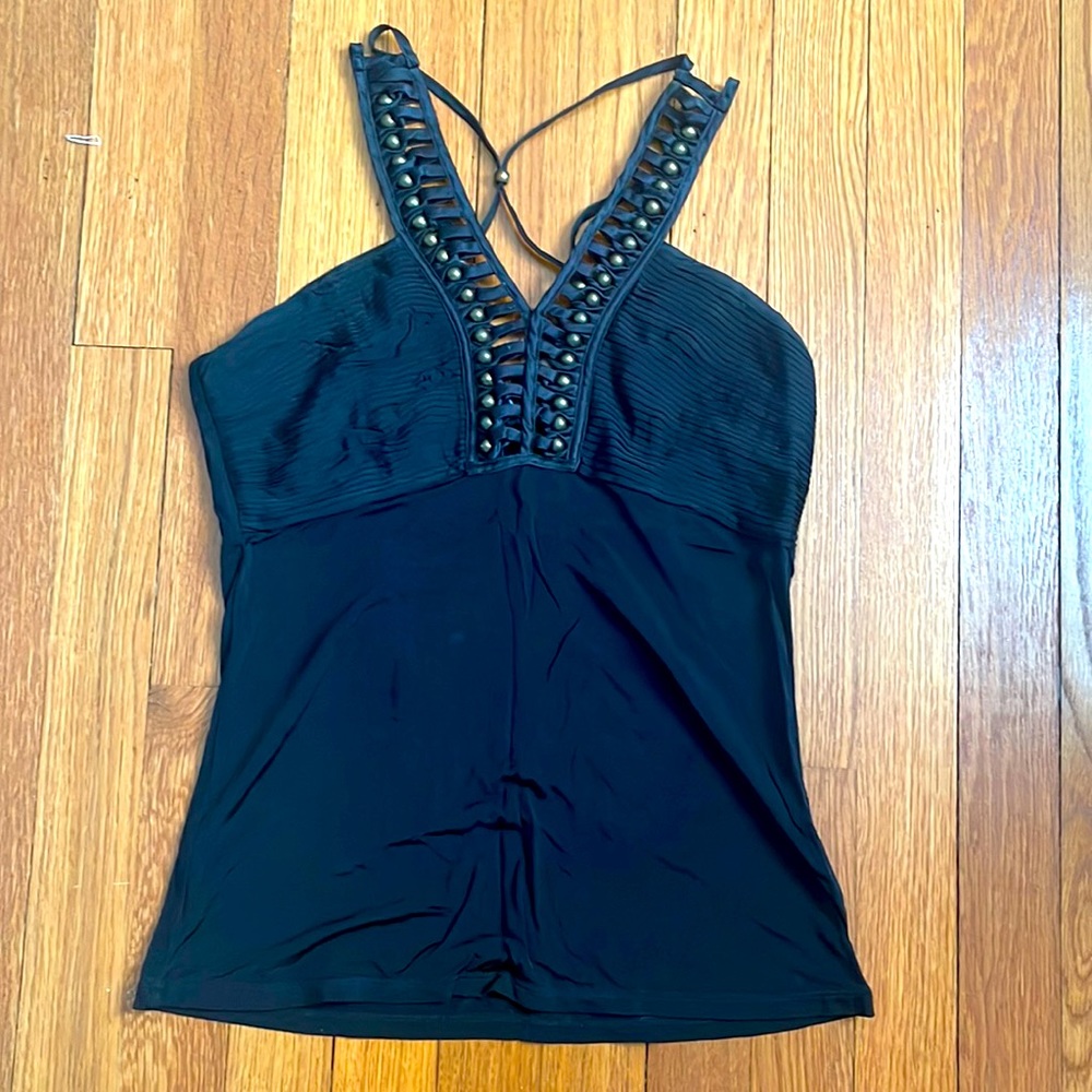 Marciano Black Beaded Tank. Size Small.